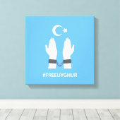 #FREEUYGHUR CANVAS AFDRUK (Insitu (Houten vloer))