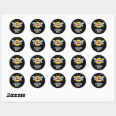 Freeze Bee Funny Insect Bug Dark BG Ronde Sticker (Vel)
