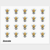 Freeze Bee Funny Insect Bug Pun Ronde Sticker (Vel)