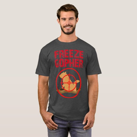 Freeze Gopher Hunting Funny Gopher Hunter T-shirt (Voorkant volledig)