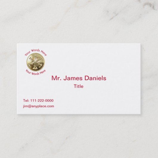 Frefighter Battalion Chief Gold Medallion Visitekaartje (Voorkant)