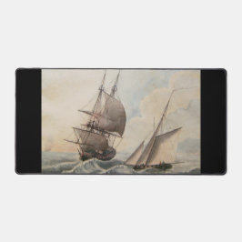 Fregat in een zwelling 17e eeuw bureaumat