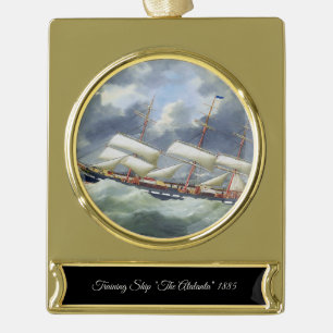 Fregat opleidingsschip Atalanta 1885 Verguld Banner Ornament