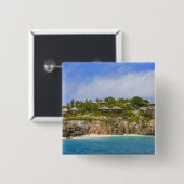 Fregate Island Resort (PR) Vierkante Button 5,1 Cm (Voorkant /achterkant)