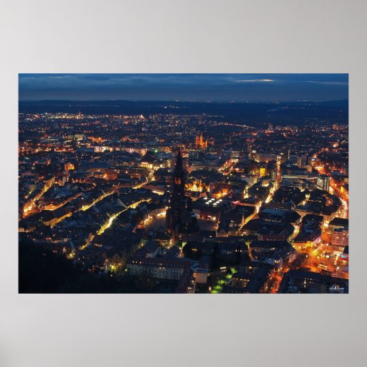 Freiburg bei Nacht Poster (Voorkant)