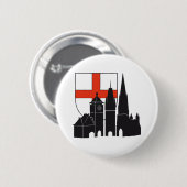 Freiburg Silhouette mit Wappen Ronde Button 5,7 Cm (Voorkant /achterkant)