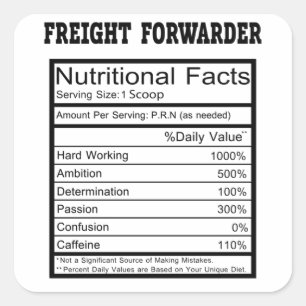Freight Forwarder Vierkante Sticker