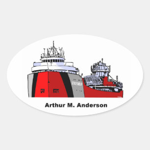 Freighter Arthur M. Anderson Ovale Sticker