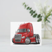 Freightliner Cascadia Red Truck Briefkaart (Staand voorkant)
