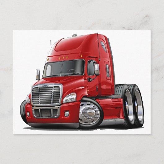 Freightliner Cascadia Red Truck Briefkaart (Voorkant)