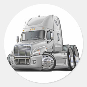 Freightliner Cascadia White Truck Ronde Sticker