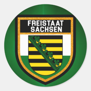 Freistaat Sachsen Flag Ronde Sticker
