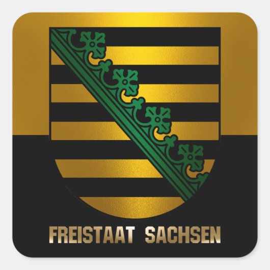 Freistaat Sachsen Vierkante Sticker (Voorkant)