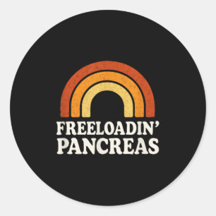 Freloadin pancreas - diabetisch bewustzijn humoris ronde sticker