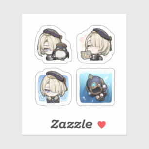 Freminet Genshin Impact 4 stickers extra