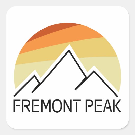 Fremont Peak Wyoming Retro Vierkante Sticker (Voorkant)