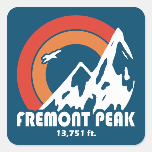 Fremont Peak Wyoming Sun Eagle Vierkante Sticker (Voorkant)