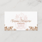 French Bakery Hand Drawn Cupcake Pastry Cake Photo Visitekaartje (Voorkant)