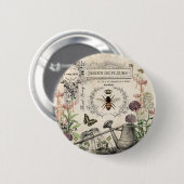 FRENCH BEE GARDEN RONDE BUTTON 5,7 CM (Voorkant /achterkant)