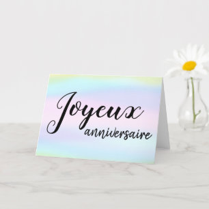 French Birthday Watercolor Kaart