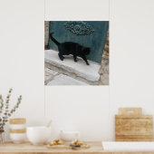 French Black Cat Nice France Imprimer Affiches (Cuisine)