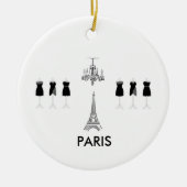 French Black & White Paris Ornement à thème (Devant)