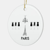 French Black & White Paris Ornement à thème (Gauche)