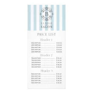 French Blue Awning Stripes prijslijst menu