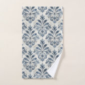French Blue Damask Towel (Serviette à main)