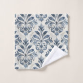 French Blue Damask Towel (Gant de toilette)