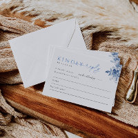 French Blue Floral Wedding Inviter RSVP Reply Card