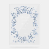 French Blue Flowers & Ribbons Wedding Welcome (Recto)