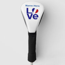 French Blue LOVE Hart Vlag Gepersonaliseerd