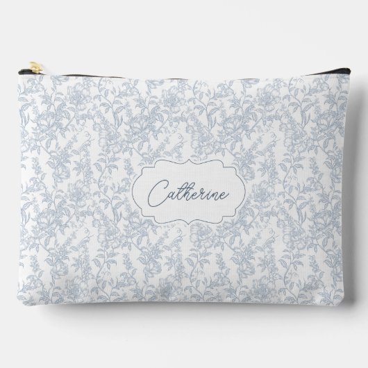 French Blue Toile Floral Lace Personalized Etui (Voorkant)