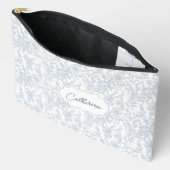 French Blue Toile Floral Lace Personalized Etui (Open)