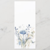 French Blue Wildflower Meadow Wedding Menu Kaart (Achterkant)