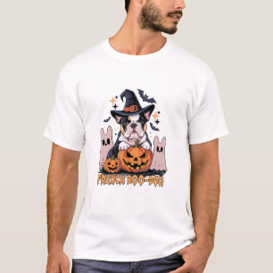 French Boo Dog Cute Frenchie Halloween Ghost Honde T-shirt