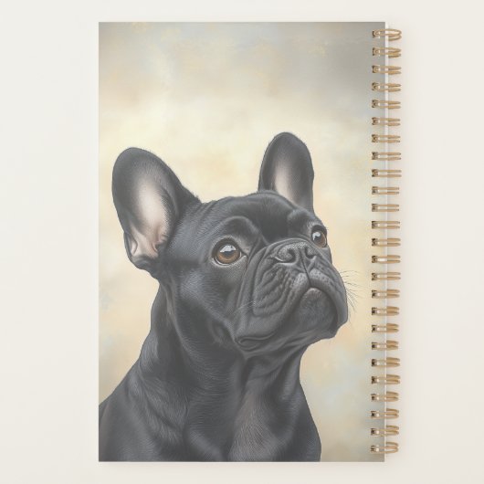 French Buldog Black Frenchie Portrait personnel (Dos)