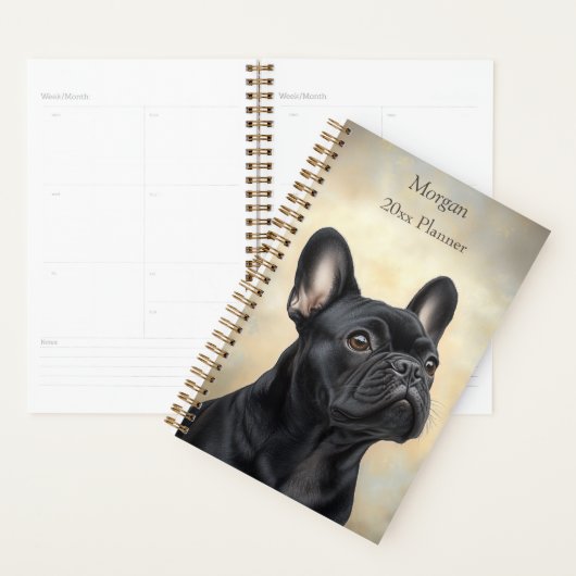 French Buldog Black Frenchie Portrait personnel (Devant avec enveloppe)