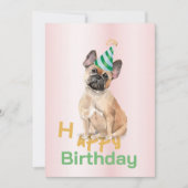 French Bull Dog Bonne Invitation de fête d'anniver (Devant)