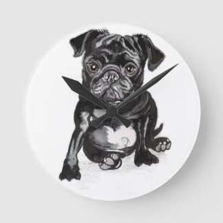 French Bull dog clock Ronde Klok