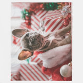 FRENCH BULL DOG FLEECE DEKEN (Voorkant)