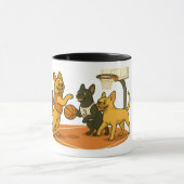 French Bull Dogs playing basketball. Mok (Midden)