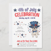 French Bulldog 4 juillet Party BBQ Invitation (Devant)