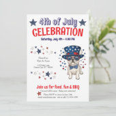 French Bulldog 4 juillet Party BBQ Invitation (Debout devant)