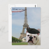French Bulldog à Paris carte postale (Devant / Derrière)