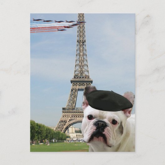 French Bulldog à Paris carte postale (Devant)