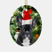 French Bulldog Arbre de Noël Ornements Snowman (Droite)