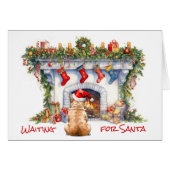 French Bulldog attendez Père Noël Christmas Foyer (Devant horizontal)