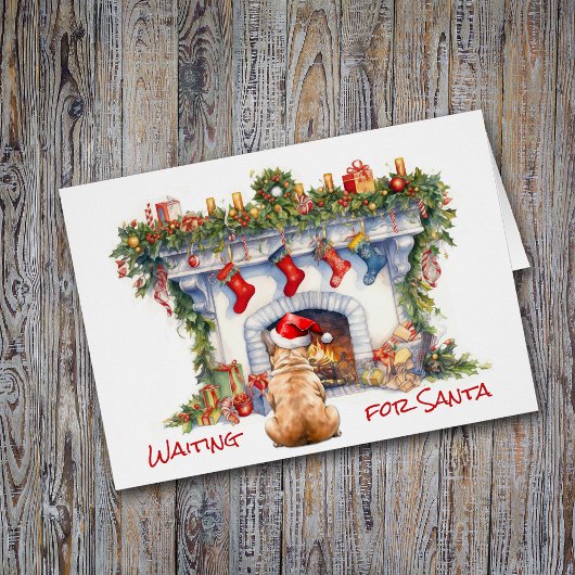 French Bulldog attendez Père Noël Christmas Foyer